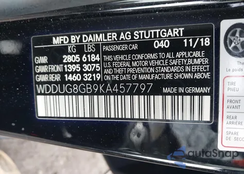 2019 Mercedes-Benz S 560 4Matic z USA, uszkodzony, nr VIN WDDUG8GB9KA457797